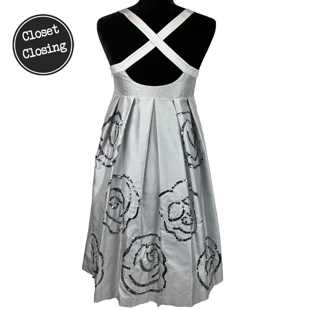 🌟SALE🌟NWT Silver Silk Dress | Size 4
